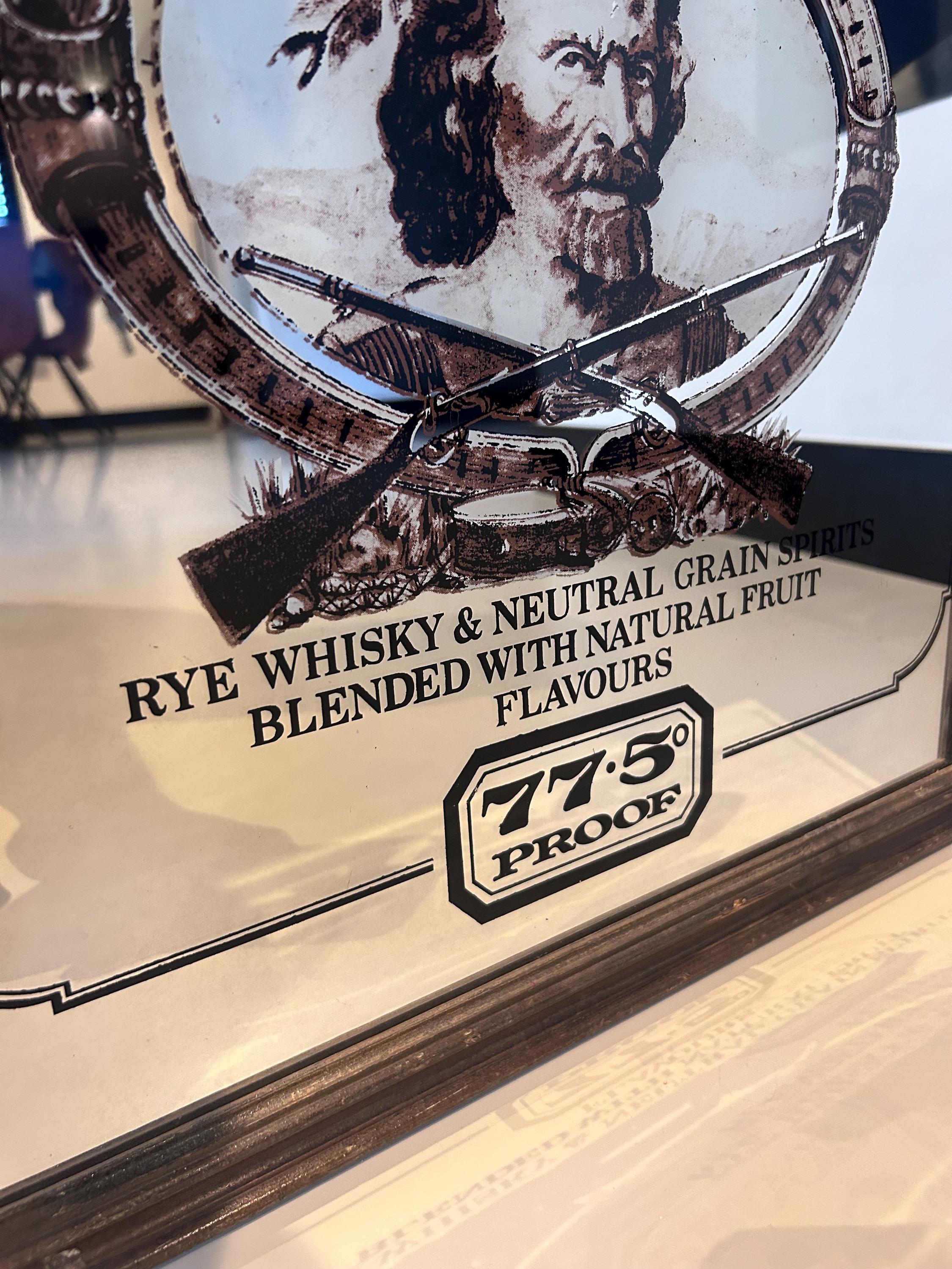 Vintage Bowie's Rock and Rye BIG Advertising Mirror | Retro Bar