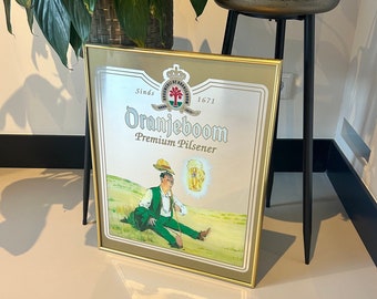 Vintage Big Rare 1980 Dutch Oranjeboom Beer mirror