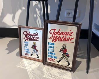 Vintage Johnnie Walker Spiegel aus dem Jahr 1970 (2er-Set)