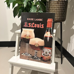 Vintage RARE 1981 Belgium St. Louis Lambik Beer - Carton Bar Sign