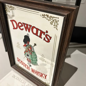 Vintage 1960s Dewar's Scotch Whiskey Mirror 2 image 2