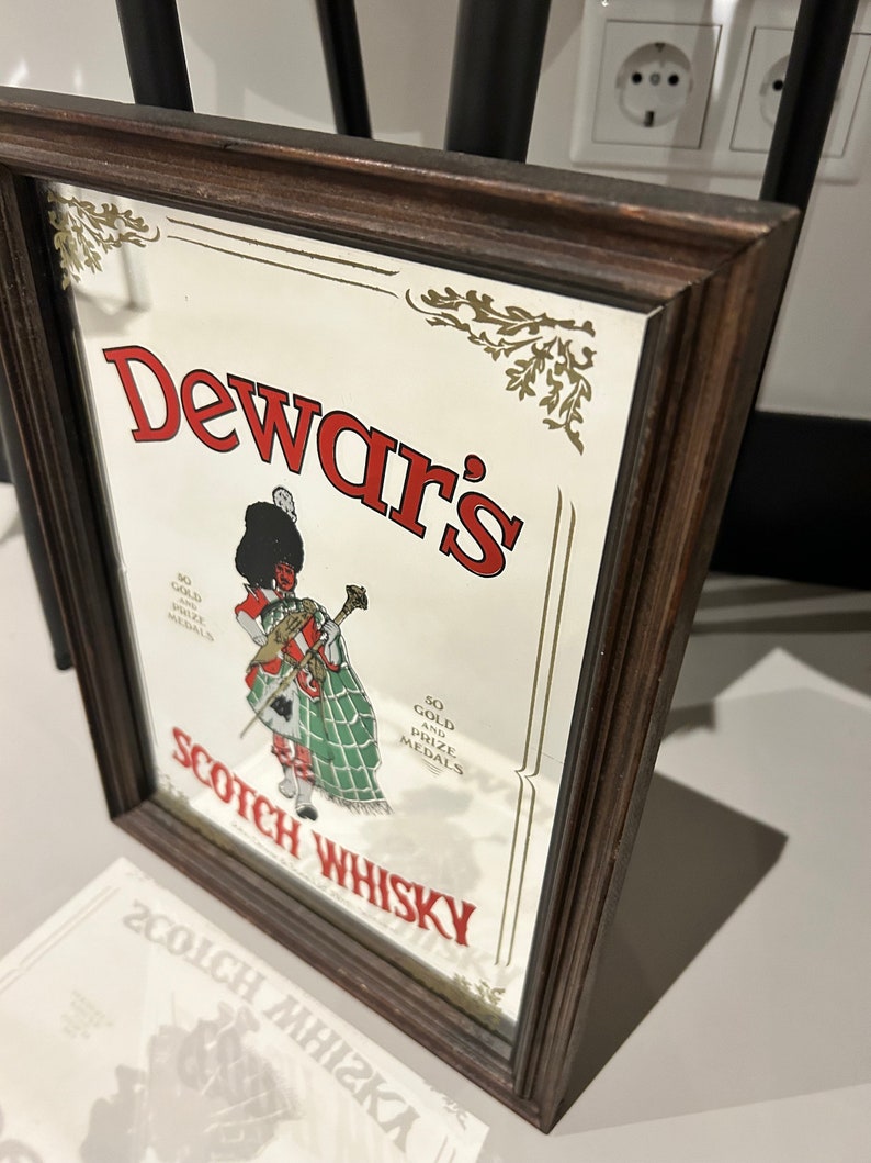 Vintage 1960s Dewar's Scotch Whiskey Mirror 2 Etsy
