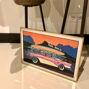Vintage 1960s Mels Drive-in Restaurant mirror
