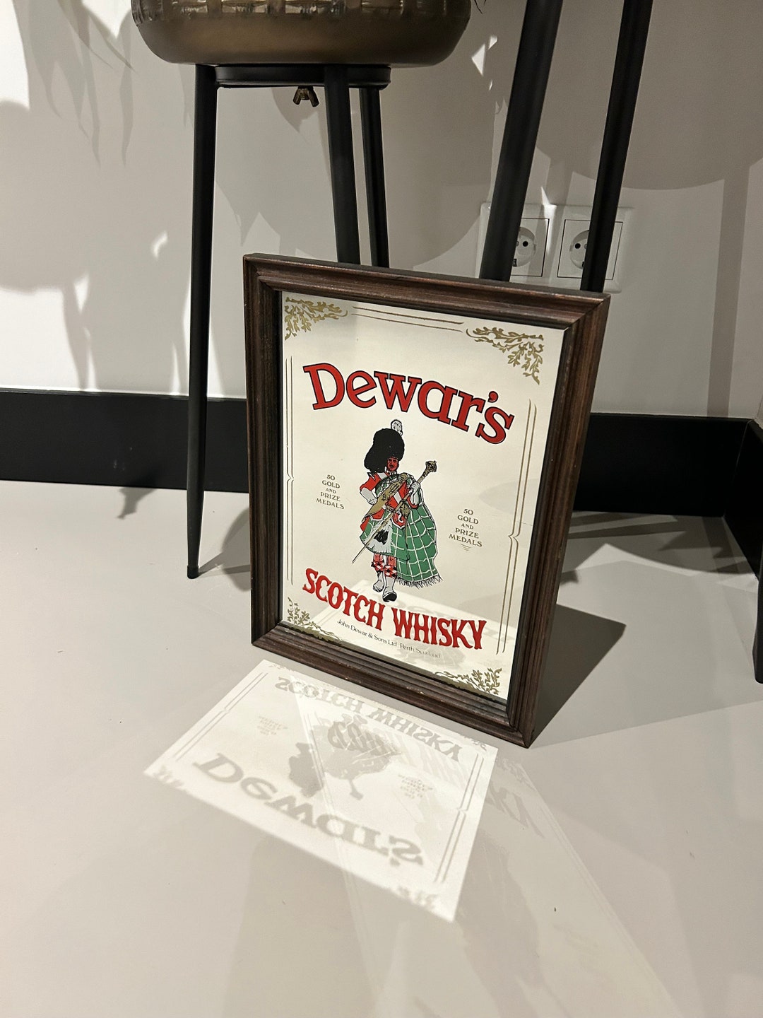 Vintage 1960s Dewar's Scotch Whiskey Mirror 2 Etsy