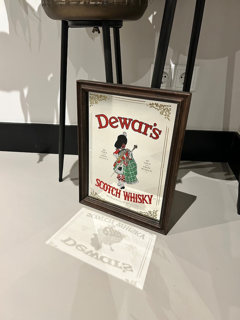 Vintage 1960s Dewar's Scotch Whiskey Mirror 2 image 1