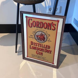 Vintage 1970 Gordon&#39;s London Dry Gin mirror #2