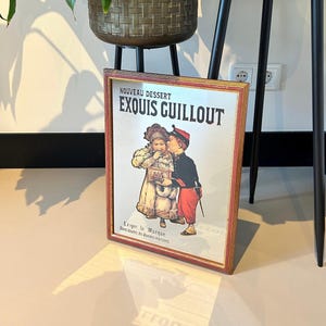 Vintage 1960 French Poster Exquis Guillout says Cookies Mirror