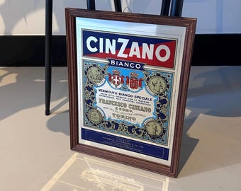 Vintage 1970s Cinzano Bianco Vermouth Mirror