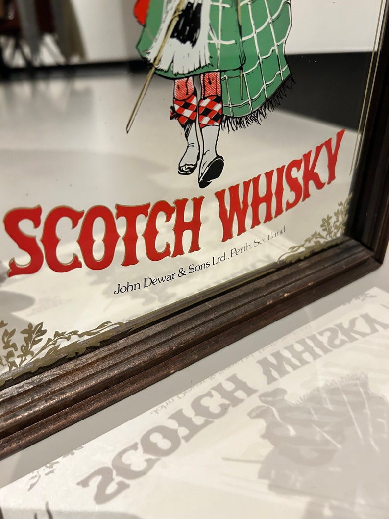 Vintage 1960s Dewar's Scotch Whiskey Mirror 2 image 6