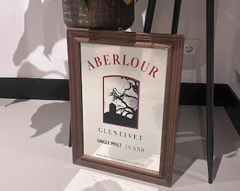 Vintage 1960 Seltener Aberlour Glenlivet Scotch Whisky Spiegel Nr. 1