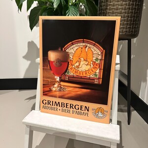 Vintage RARE 1988 Belgium Grimbergen Abbey Beer - Carton Bar Sign #1