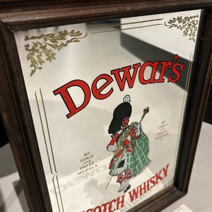 Vintage 1960s Dewar's Scotch Whiskey Mirror 2 image 4