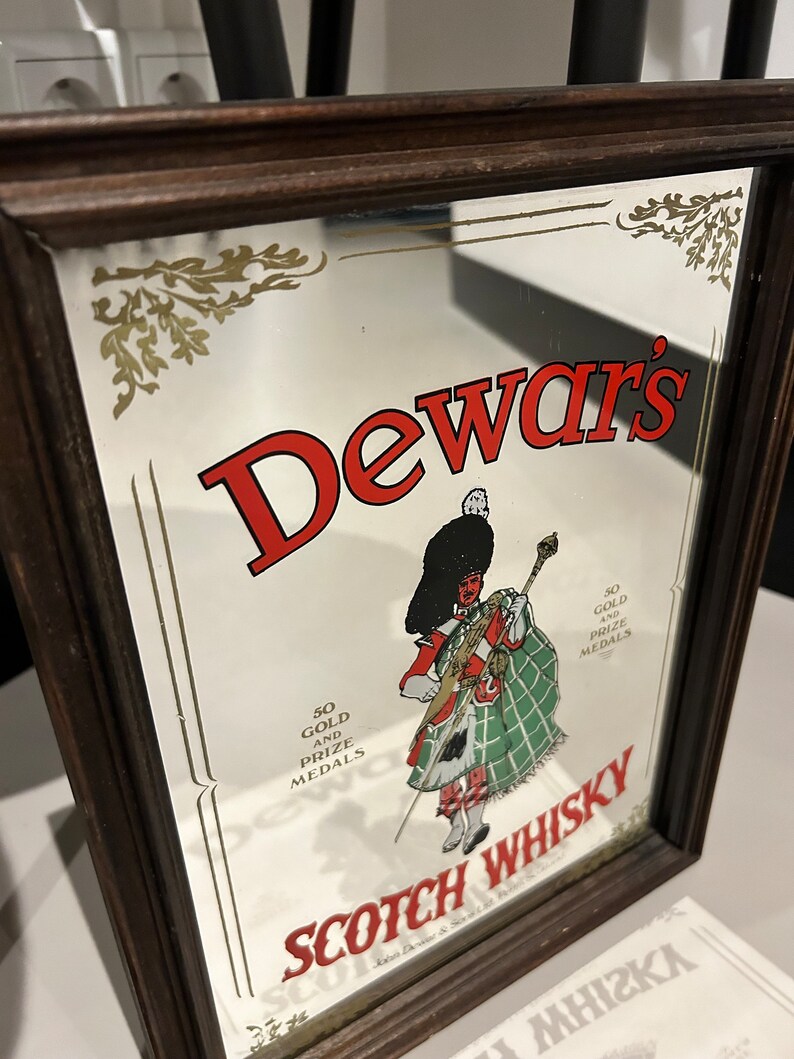 Vintage 1960s Dewar's Scotch Whiskey Mirror 2 image 4