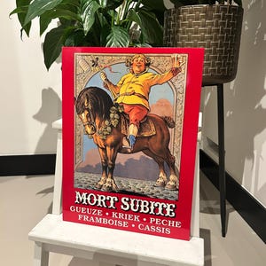 Vintage RARE 1980’s Belgium Mort Subite Gueuze Beer - Carton Bar Sign