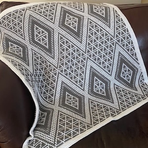 My Crown Jewel Mosaic Crochet Afghan Throw  Blanket Pattern