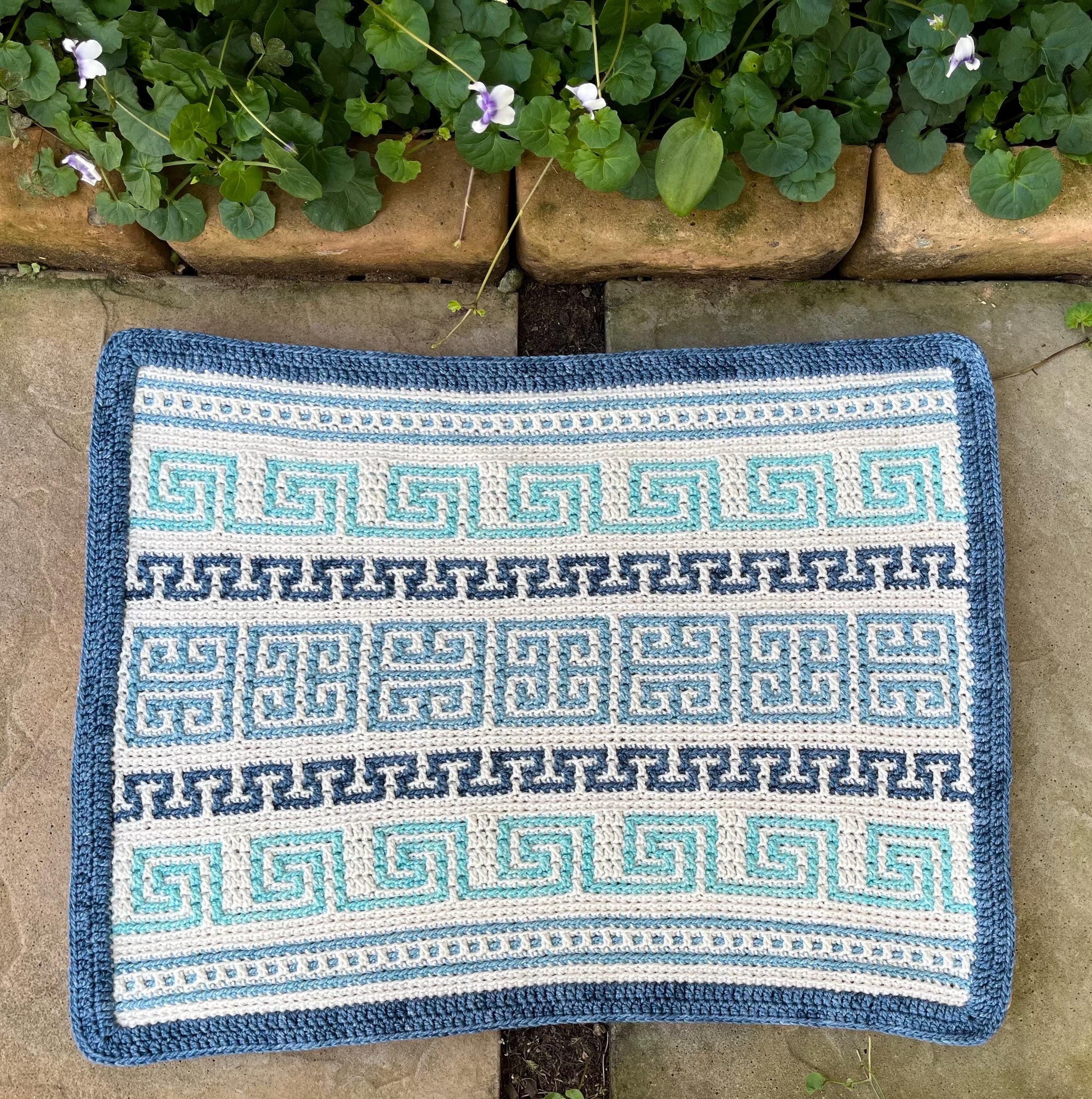 Artemis Mosaic Crochet Placemat Table Runner Pattern Greek Keys Theme ...