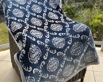 Lorien Damask - Crochet Mosaic Blanket Pattern – Elegant Overlay Crochet Throw PDF - English only