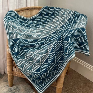 Inverter Mosaic Crochet Blanket Fun and Easy Pattern