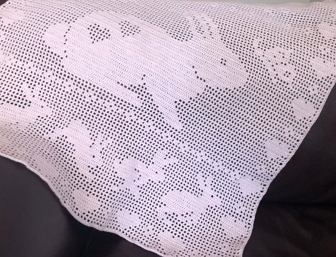 Bunny Love Blanket Filet Crochet Chart - Etsy