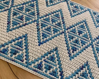 Diamonds in the Skye (with Lucy) Mosaic Crochet Placemat/Runner Pattern