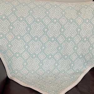 Tin Roof Mosaic Crochet Pattern blanket throw cushion cover
