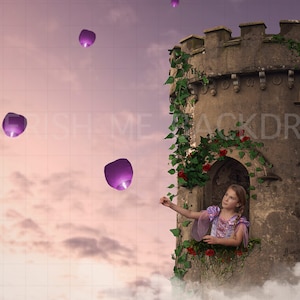 Princess Castle Digital Backdrop, Rapunzel, Rapunzel tower, fantasy backdrop, princess backdrop, Rapunzel backdrop, rapunzel tower