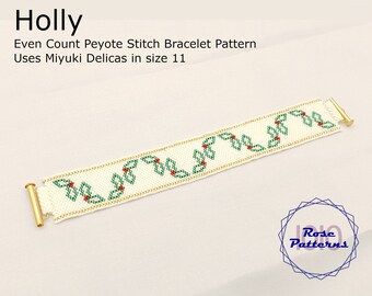 Holly Peyote Armband (Miyuki Delicas Size 11 Even Count)