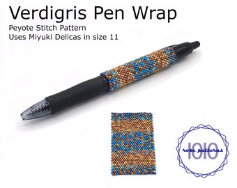 Verdigris Pen Wrap Pattern (Miyuki Delicas Size 11 Even Count)