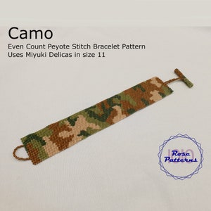 Camo Peyote Bracelet (Miyuki Delicas Size 11 Even Count)