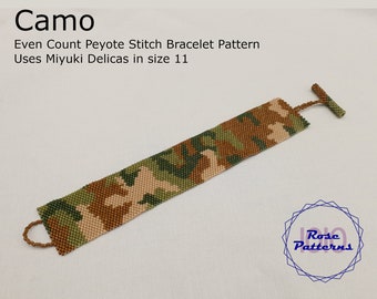 Camo Peyote Bracelet (Miyuki Delicas Size 11 Even Count)