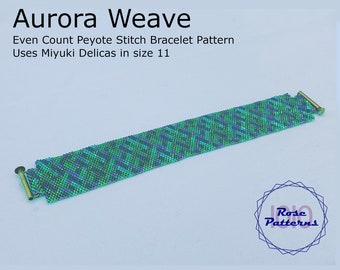 Aurora Weave Peyote Bracelet (Miyuki Delicas Size 11 Even Count)