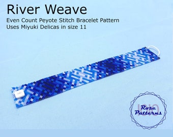 River Weave Peyote Armband (Miyuki Delicas Size 11 Even Count)
