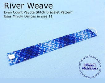 River Weave Peyote Bracelet (Miyuki Delicas Size 11 Even Count)