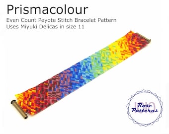 Prismacolour Peyote Bracelet (Miyuki Delicas Size 11 Even Count)