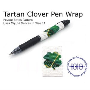 Tartan Clover Pen Wrap Muster (Miyuki Delicas Größe 11 Even Count)