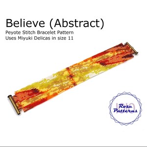 Believe (Abstract) Peyote Bracelet Pattern (Miyuki Delicas Size 11 Even Count)