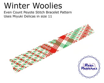 Winter Woolies Peyote Bracelet (Miyuki Delicas Size 11 Even Count)