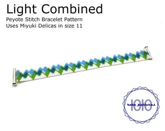 Light Combined Peyote Bracelet Pattern (Miyuki Delicas Size 11 Even Count)