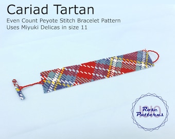 Cariad Tartan Peyote Bracelet (Miyuki Delicas Size 11 Even Count)