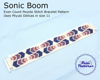 Sonic Boom Peyote Bracelet (Miyuki Delicas Size 11 Even Count)