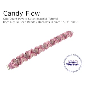 Handledning för Candy Flow Peyote-armband (Miyuki-fröpärlor i storlek 8, 11 och 15, udda antal)