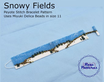 Snowy Fields Peyote Armband (Miyuki Delicas Size 11 Even Count)