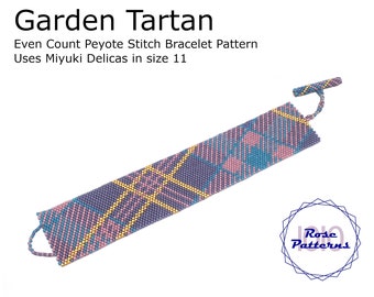 Garden Tartan Peyote Armband (Miyuki Delicas Size 11 Even Count)