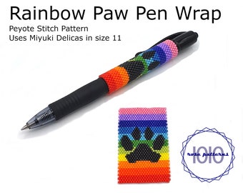 Regenbogen Paw Pen Wrap Muster (Miyuki Delicas Size 11 Even Count)