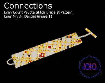 Connections Peyote Bracelet (Miyuki Delicas Size 11 Even Count)