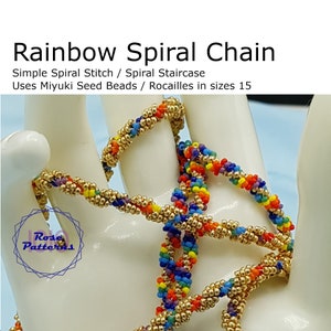 Regenbogen Peyote Anhänger Anleitung Miyuki Seed Beads Größen 8, 11 und 15 Odd Count Peyote Bild 3