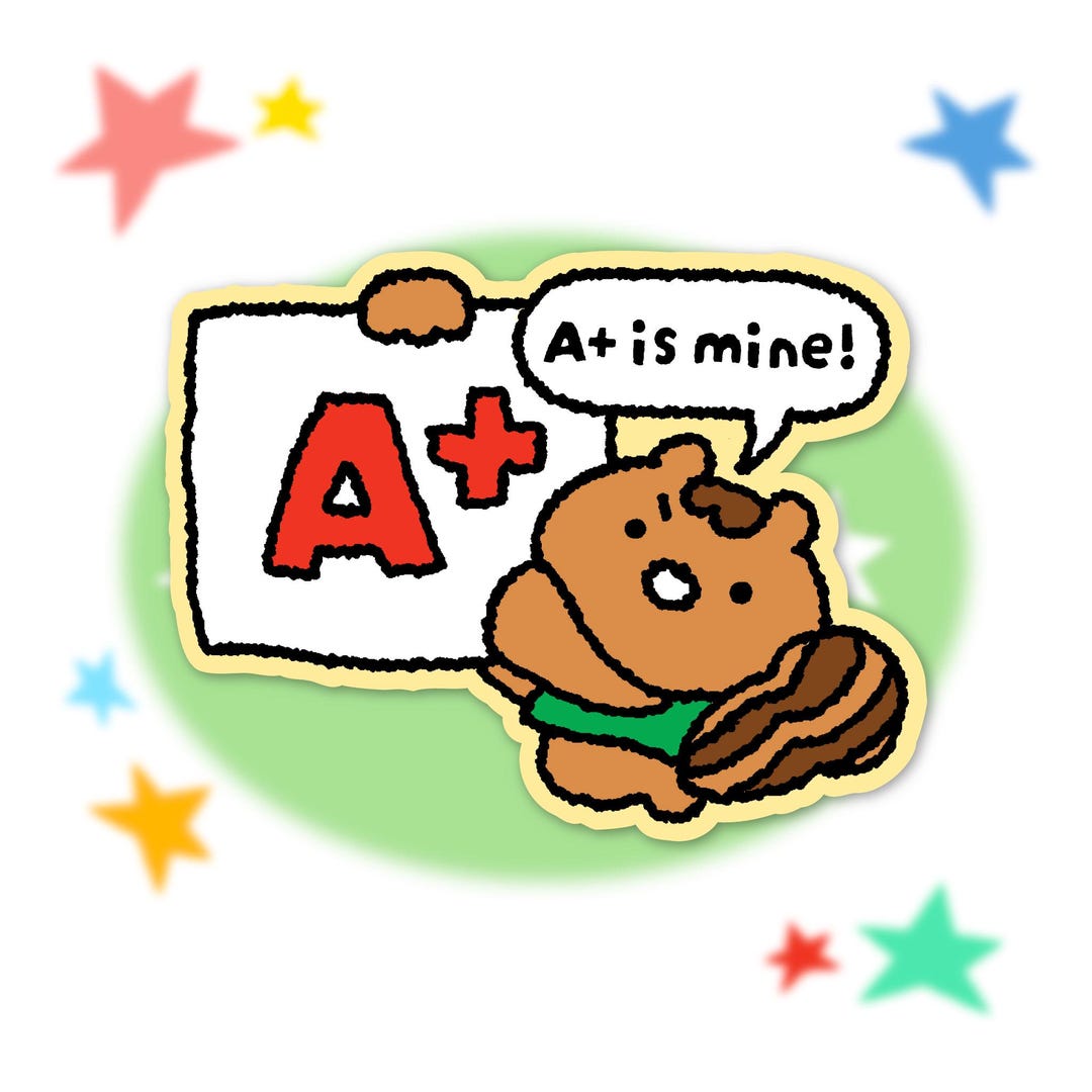 A+ is Mine! Study Waterproof Stickers | Laptop, Deco Die Cut Stickers ...