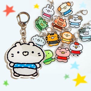 Rat, Hamster Keychain | Chinese Zodiac Animal Acrylic Charm, Friendship, Family, Couple Matching items