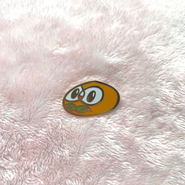 Rowlet Blob Silly Pin - pokemon flying type kawaii doodle enamel pin flair badge lapel pin hat pin ita bag anime manga fandom