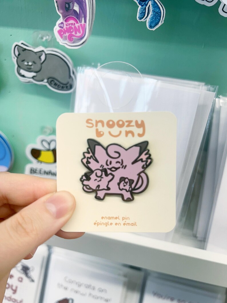Clefable Family Pin- Pokemon Cute Nostalgia 90's Cleffa Clefairy Fairy ...